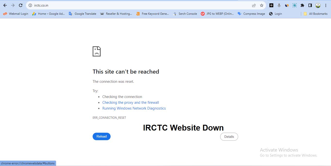IRCTC Down